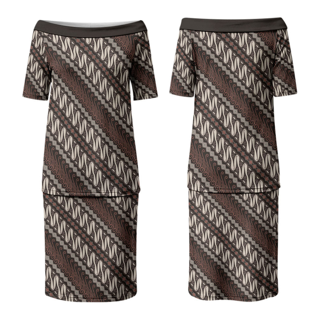 Yogyakarta Parang Batik Motifs Couples Matching Puletasi and Hawaiian Shirt Indonesian Traditional Pattern LT01 - Polynesian Pride