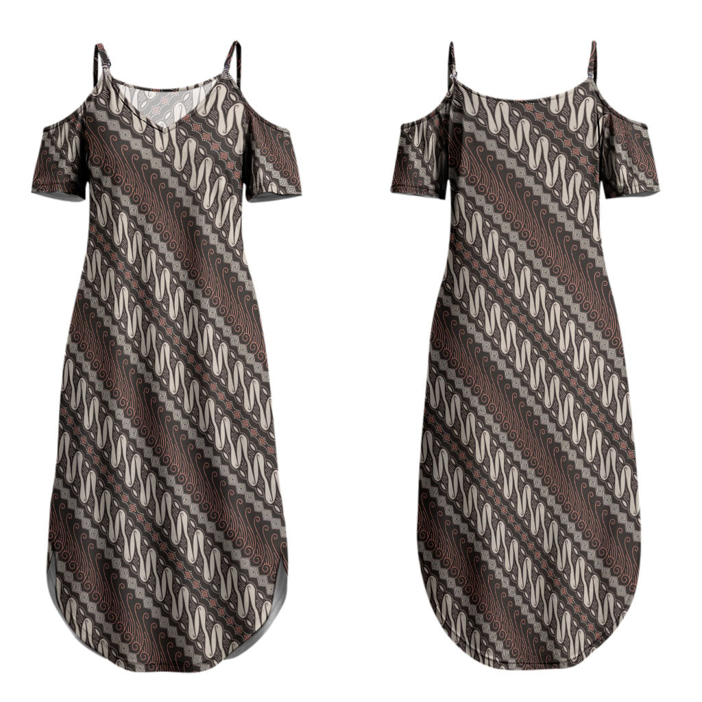 Yogyakarta Parang Batik Motifs Couples Matching Summer Maxi Dress and Hawaiian Shirt Indonesian Traditional Pattern LT01 - Polynesian Pride