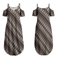 Yogyakarta Parang Batik Motifs Couples Matching Summer Maxi Dress and Long Sleeve Button Shirt Indonesian Traditional Pattern LT01 - Polynesian Pride