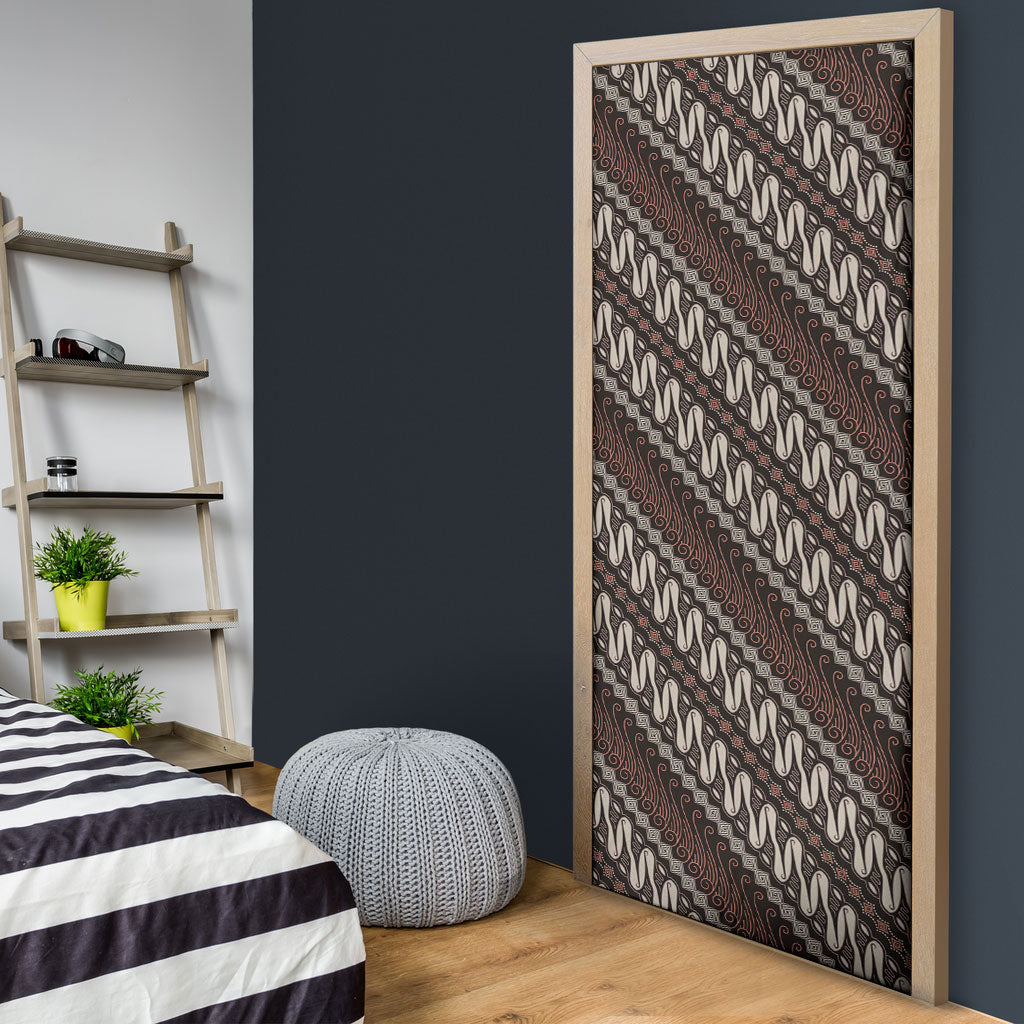 Yogyakarta Parang Batik Motifs Door Cover Indonesian Traditional Pattern