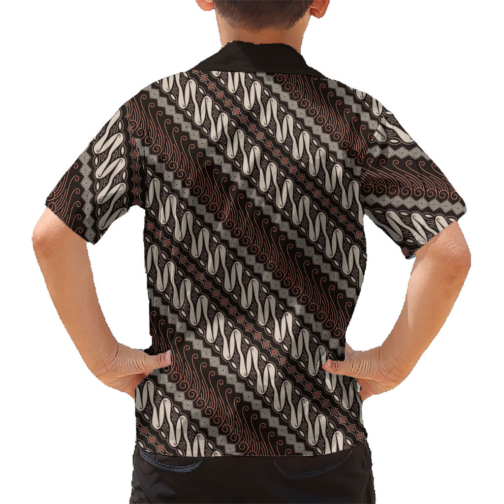 Yogyakarta Parang Batik Motifs Family Matching Mermaid Dress and Hawaiian Shirt Indonesian Traditional Pattern LT01 - Polynesian Pride