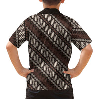 Yogyakarta Parang Batik Motifs Kid Hawaiian Shirt Indonesian Traditional Pattern