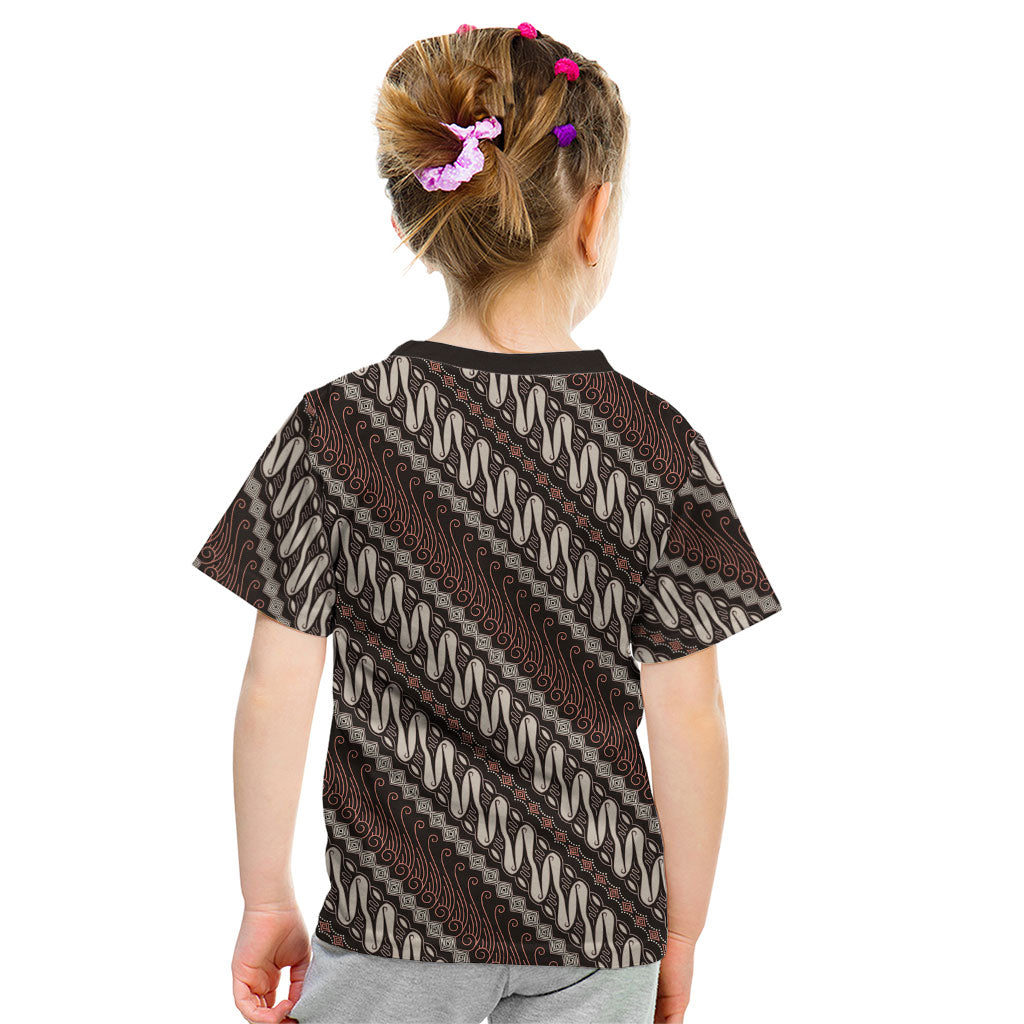 Yogyakarta Parang Batik Motifs Kid T Shirt Indonesian Traditional Pattern