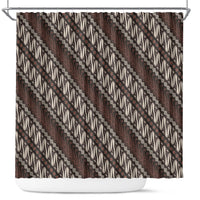 Yogyakarta Parang Batik Motifs Shower Curtain Indonesian Traditional Pattern