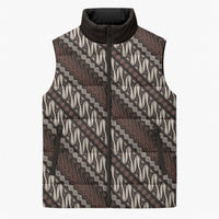 Yogyakarta Parang Batik Motifs Sleeveless Puffer Jacket Indonesian Traditional Pattern