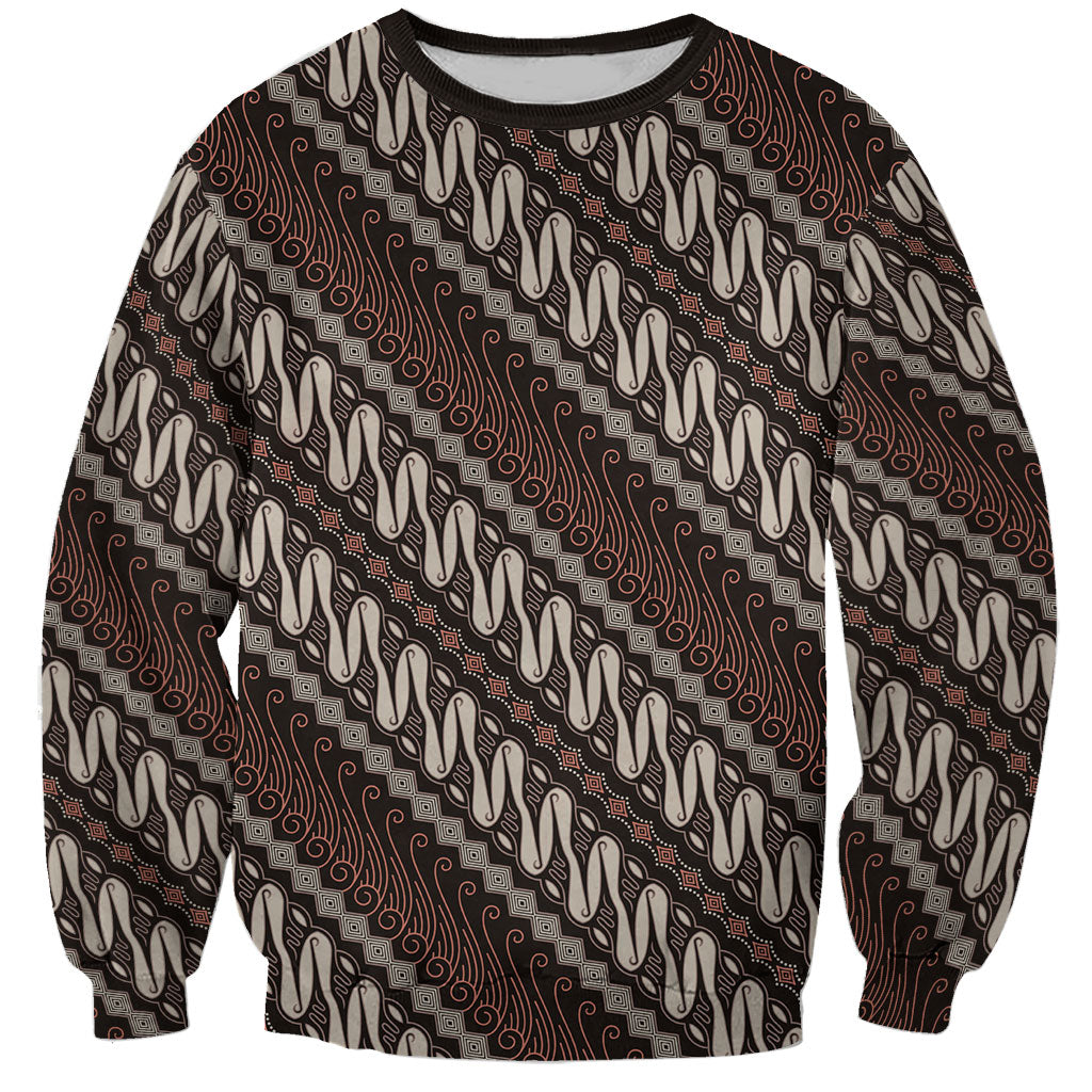 Yogyakarta Parang Batik Motifs Sweatshirt Indonesian Traditional Pattern