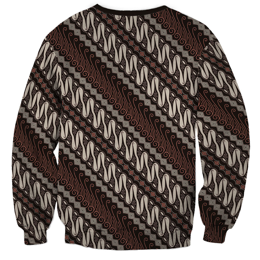 Yogyakarta Parang Batik Motifs Sweatshirt Indonesian Traditional Pattern