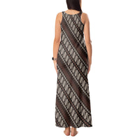 Yogyakarta Parang Batik Motifs Tank Maxi Dress Indonesian Traditional Pattern