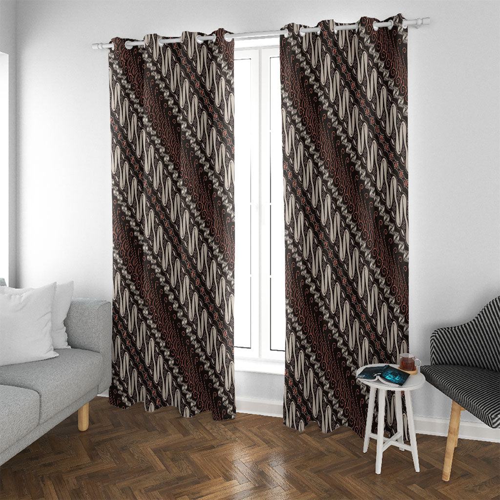 Yogyakarta Parang Batik Motifs Window Curtain Indonesian Traditional Pattern