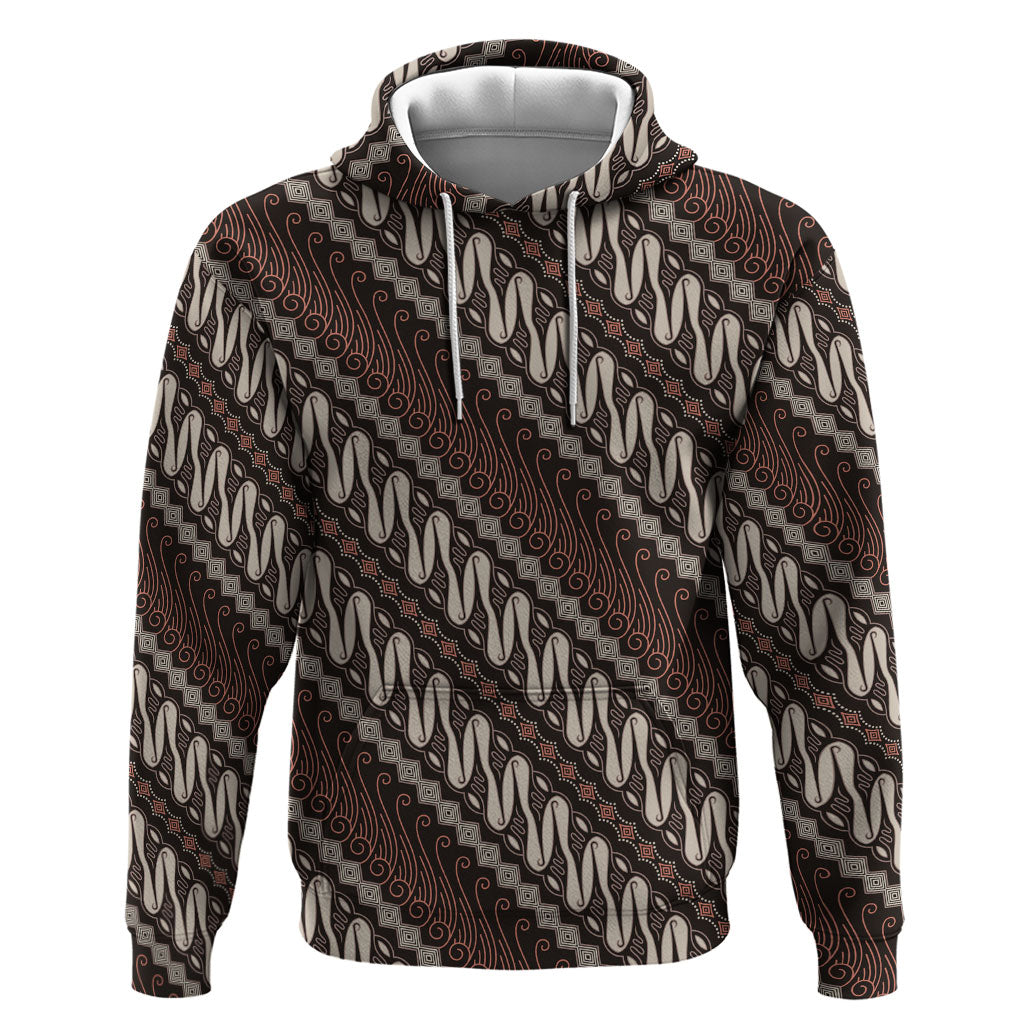 Yogyakarta Parang Batik Motifs Zip Hoodie Indonesian Traditional Pattern