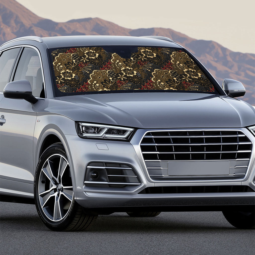 Batik Sekar Jagad Auto Sun Shade Indonesian Traditional Pattern