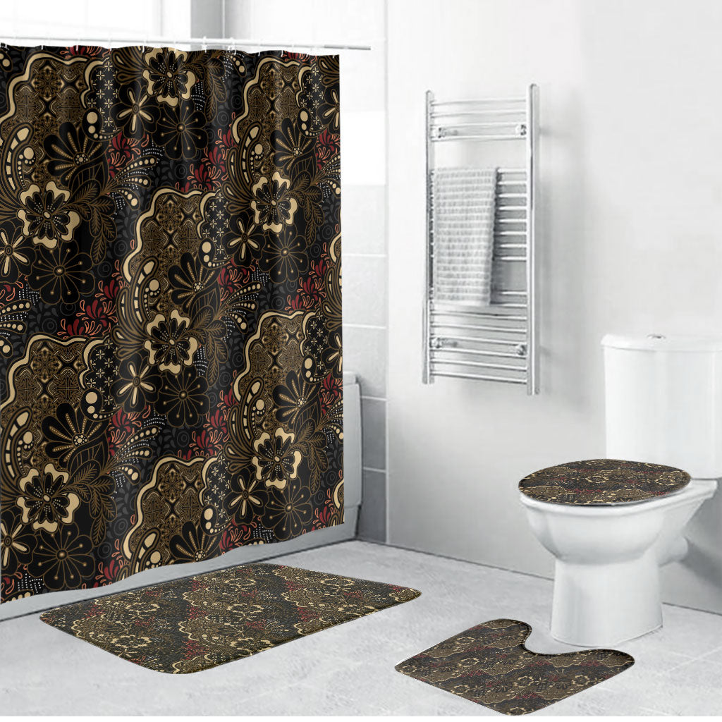 Batik Sekar Jagad Bathroom Set Indonesian Traditional Pattern