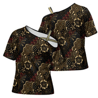 Batik Sekar Jagad Cross Shoulder Shirt Indonesian Traditional Pattern