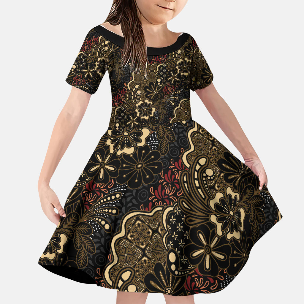 Batik Sekar Jagad Family Matching Puletasi and Hawaiian Shirt Indonesian Traditional Pattern