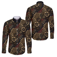 Batik Sekar Jagad Family Matching Summer Maxi Dress and Hawaiian Shirt Indonesian Traditional Pattern LT01 Dad's Shirt - Long Sleeve Black - Polynesian Pride