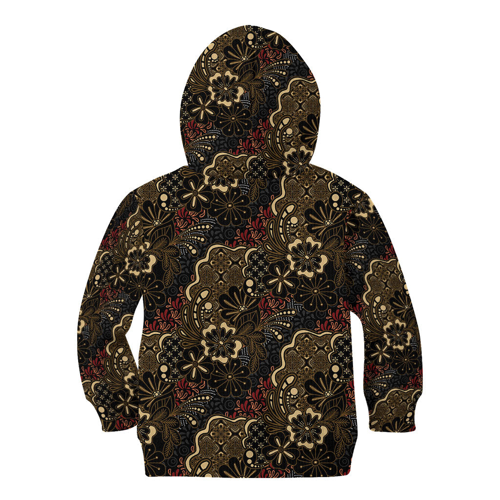Batik Sekar Jagad Kid Hoodie Indonesian Traditional Pattern