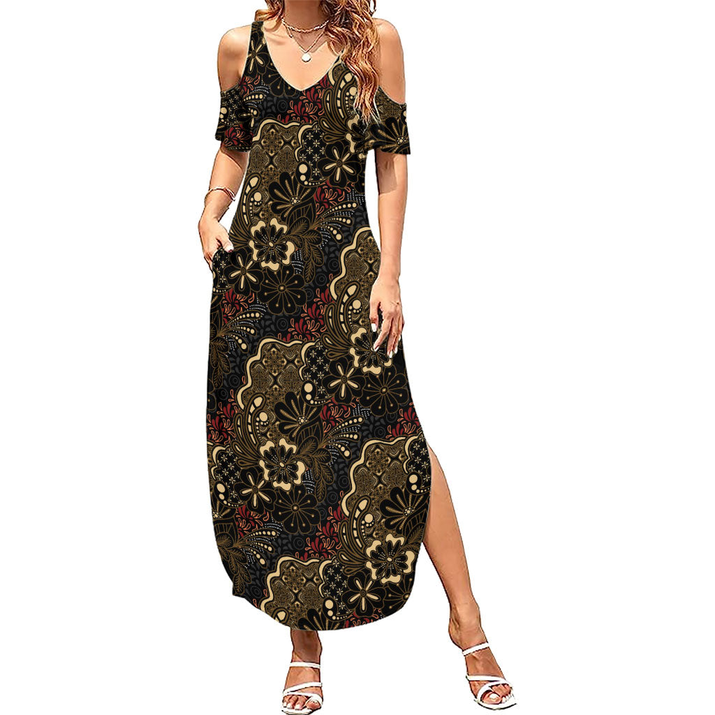 Batik Sekar Jagad Summer Maxi Dress Indonesian Traditional Pattern