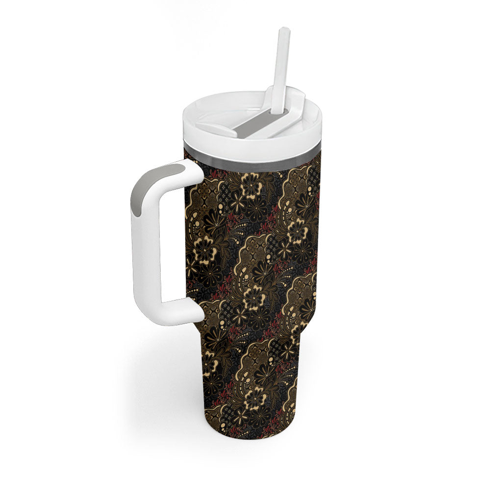 Batik Sekar Jagad Tumbler With Handle Indonesian Traditional Pattern
