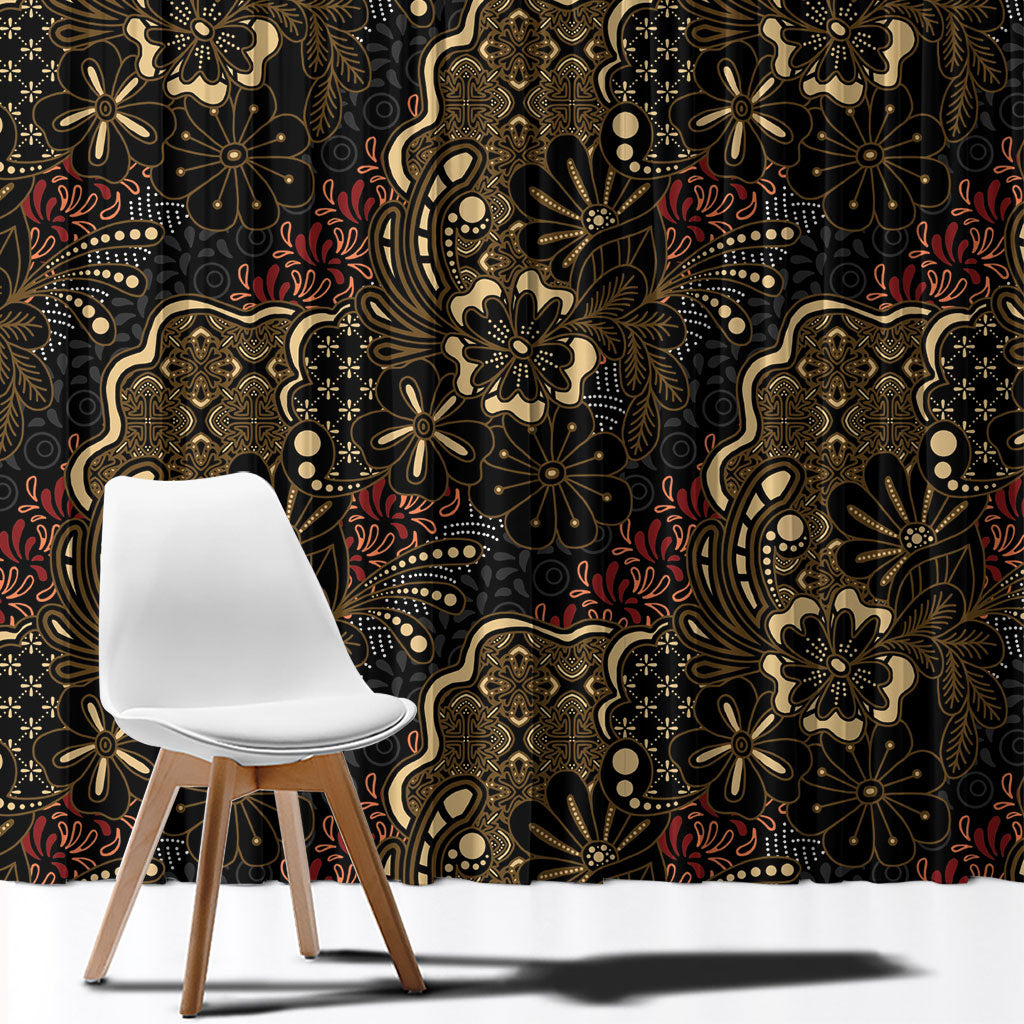 Batik Sekar Jagad Window Curtain Indonesian Traditional Pattern