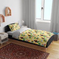 Hawaii Hula Girl Tropical Bedding Set Yellow Palaka