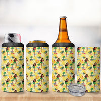 Hawaii Hula Girl Tropical 4 in 1 Can Cooler Tumbler Yellow Palaka