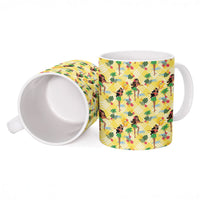 Hawaii Hula Girl Tropical Ceramic Mug Yellow Palaka