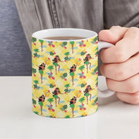 Hawaii Hula Girl Tropical Ceramic Mug Yellow Palaka