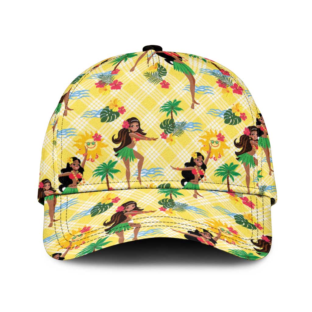 Hawaii Hula Girl Tropical Classic Cap Yellow Palaka LT01 Universal Fit Yellow - Polynesian Pride