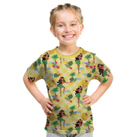 Hawaii Hula Girl Tropical Kid T Shirt Yellow Palaka