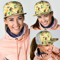 Hawaii Hula Girl Tropical Mesh Trucker Cap Yellow Palaka