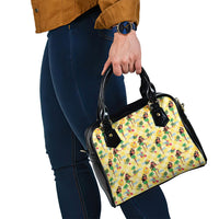 Hawaii Hula Girl Tropical Shoulder Handbag Yellow Palaka