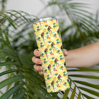 Hawaii Hula Girl Tropical Skinny Tumbler Yellow Palaka