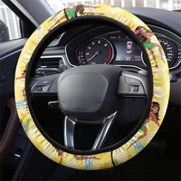 Hawaii Hula Girl Tropical Steering Wheel Cover Yellow Palaka