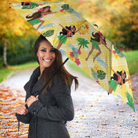 Hawaii Hula Girl Tropical Umbrella Yellow Palaka