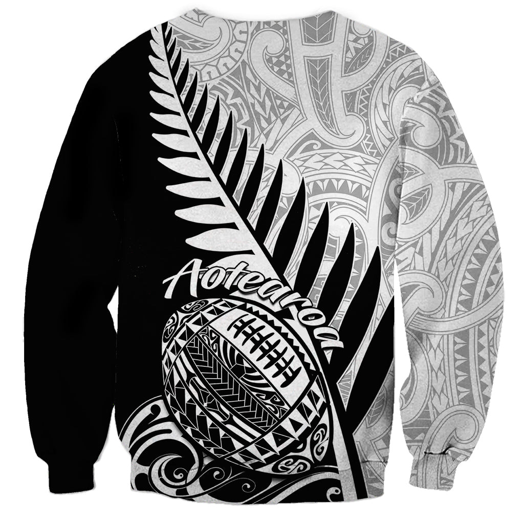 New Zealand Silver Fern Rugby Sweatshirt Aotearoa Maori Black Version LT01 - Polynesian Pride