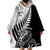 New Zealand Silver Fern Rugby Wearable Blanket Hoodie Aotearoa Maori Black Version LT01 - Polynesian Pride