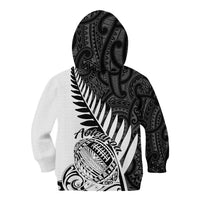 New Zealand Silver Fern Rugby Kid Hoodie Aotearoa Maori White Version LT01 - Polynesian Pride