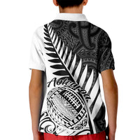 New Zealand Silver Fern Rugby Kid Polo Shirt Aotearoa Maori White Version LT01 - Polynesian Pride