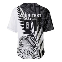 Custom New Zealand Silver Fern Rugby Baseball Jersey Aotearoa Maori White Version LT01 - Polynesian Pride