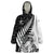 Custom New Zealand Silver Fern Rugby Wearable Blanket Hoodie Aotearoa Maori White Version LT01 One Size White - Polynesian Pride