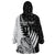 Custom New Zealand Silver Fern Rugby Wearable Blanket Hoodie Aotearoa Maori White Version LT01 - Polynesian Pride