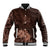 Bula Fiji Masi Baseball Jacket Fijian Tapa Vintage Dark Brown Version LT01 Unisex Brown - Polynesian Pride