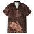 Bula Fiji Masi Family Matching Mermaid Dress and Hawaiian Shirt Fijian Tapa Vintage Dark Brown Version LT01 Dad's Shirt - Short Sleeve Brown - Polynesian Pride