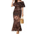 Bula Fiji Masi Family Matching Mermaid Dress and Hawaiian Shirt Fijian Tapa Vintage Dark Brown Version LT01 Mom's Dress Brown - Polynesian Pride