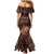 Bula Fiji Masi Family Matching Mermaid Dress and Hawaiian Shirt Fijian Tapa Vintage Dark Brown Version LT01 - Polynesian Pride