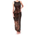 Bula Fiji Masi Family Matching Tank Maxi Dress and Hawaiian Shirt Fijian Tapa Vintage Dark Brown Version LT01 Mom's Dress Brown - Polynesian Pride