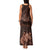 Bula Fiji Masi Family Matching Tank Maxi Dress and Hawaiian Shirt Fijian Tapa Vintage Dark Brown Version LT01 - Polynesian Pride