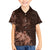 Bula Fiji Masi Family Matching Tank Maxi Dress and Hawaiian Shirt Fijian Tapa Vintage Dark Brown Version LT01 Son's Shirt Brown - Polynesian Pride