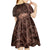 Bula Fiji Masi Kid Short Sleeve Dress Fijian Tapa Vintage Dark Brown Version LT01 - Polynesian Pride