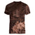 Bula Fiji Masi Women V Neck T Shirt Fijian Tapa Vintage Dark Brown Version LT01 - Polynesian Pride